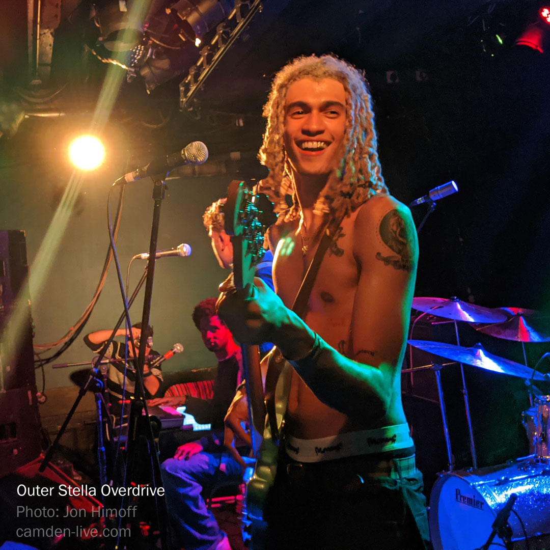 Kelvin Bueno, bass guitar Outer Stella Overdrive live at Dingwalls Jan 10, 2020
